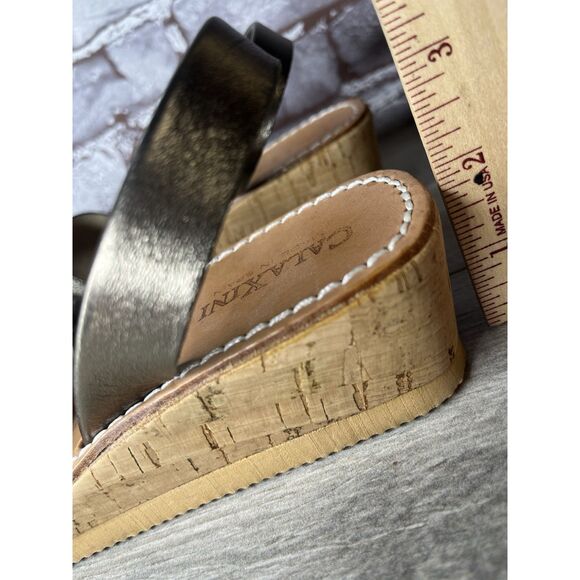 Calaxini Metallic Bronze Leather Avarca Wedge Slingback Sandals Women Sz 40EU/9M - Picture 6 of 16